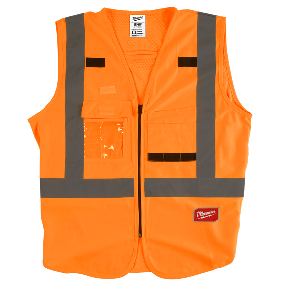 High Visibility Orange Safety Vest - S/M, Orange, hi-res