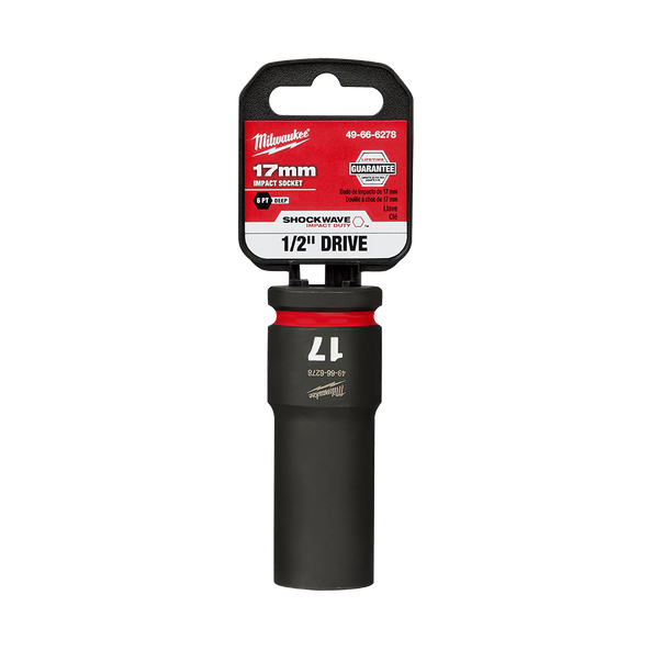 SHOCKWAVE™ 1/2" Drive 17mm Deep 6 Point Impact Socket, , hi-res