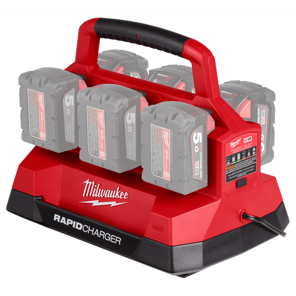 Milwaukee M18 6 Bay PACKOUT Rapid Charger M18PC6 Milwaukee Tool NZ