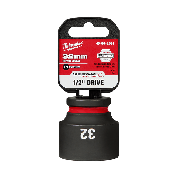 SHOCKWAVE™ 1/2" Drive 32mm Standard 6 Point Impact Socket, , hi-res