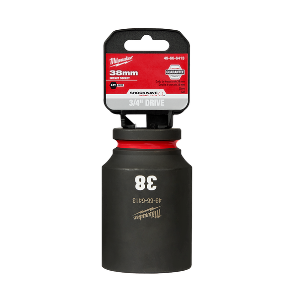 SHOCKWAVE™ 3/4" Drive 38mm Deep 6 Point Impact Socket, , hi-res