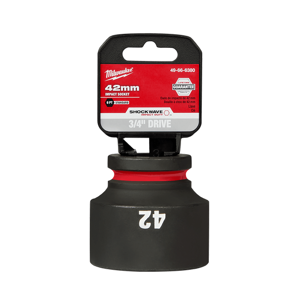 SHOCKWAVE™ 3/4" Drive 42mm Standard 6 Point Impact Socket, , hi-res