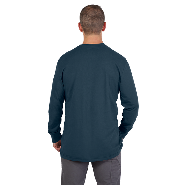 GRIDIRON Pocket Tee Long Sleeve Blue - S, Blue, hi-res