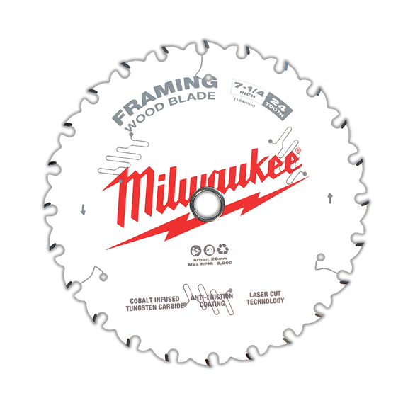 184mm (7-1/4") 24T Wood Circular Saw Blade Framing 10pc Counter Box, , hi-res
