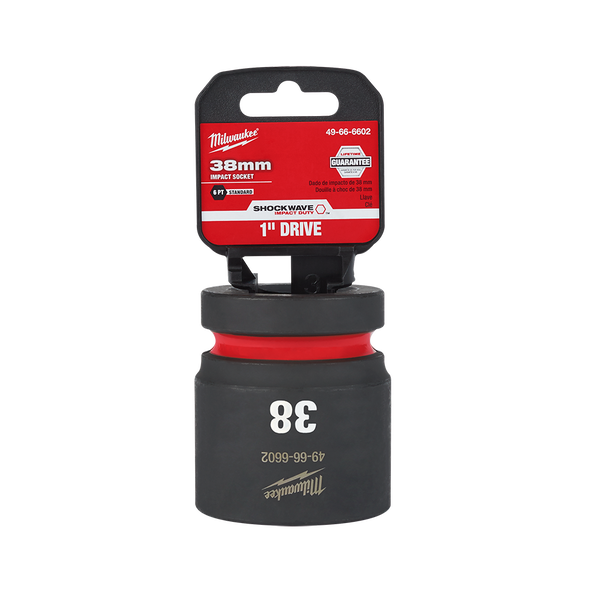 SHOCKWAVE™ 1" Drive 38mm Standard 6 Point Impact Socket, , hi-res