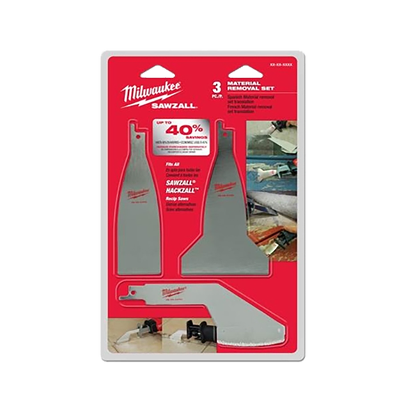 3PC Material Removal Blade Set