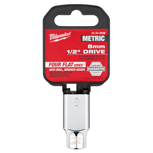 1/2" Drive 8mm Metric Standard 6-Point Socket, , hi-res