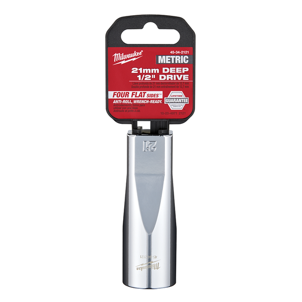 1/2" Drive 21mm Metric Deep 6-Point Socket, , hi-res