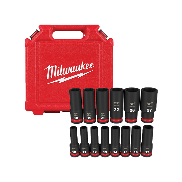 SHOCKWAVE™ 1/2" Drive 14PC Metric Deep 6 Point Impact Socket Set, , hi-res