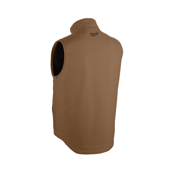 GRIDIRON Sherpa Lined Vest Brown - S, Brown, hi-res