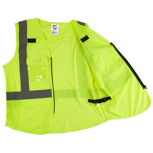 High Visibility Yellow Safety Vest - S/M, Yellow, hi-res