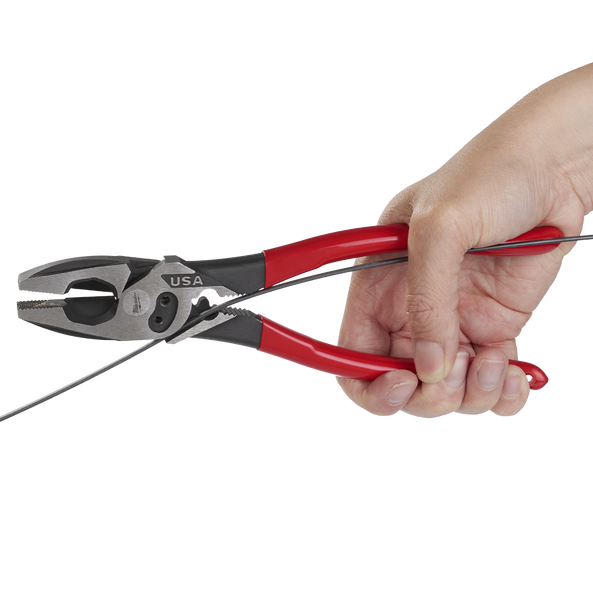 USA Made Dipped Grip 228mm (9") Lineman's Pliers ​with Crimper, , hi-res