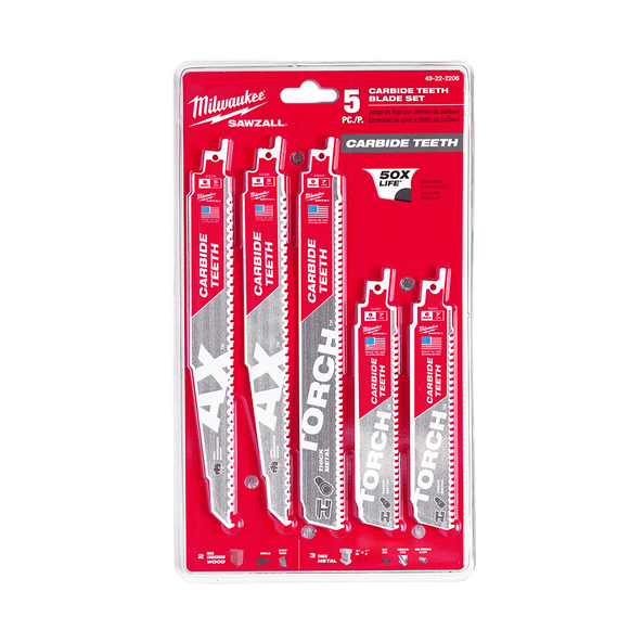 SAWZALL™ CARBIDE Demolition Blades 5-Piece Set, , hi-res