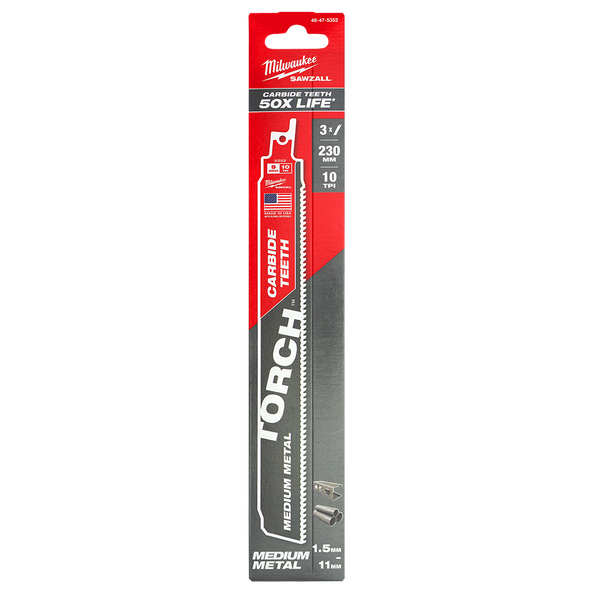 SAWZALL&trade; The TORCH&trade; with Carbide Teeth 230mm 9" 10TPI Blade 3 Pack, , hi-res