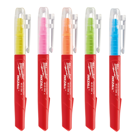 INKZALL™ Coloured Highlighters (5 Pk)