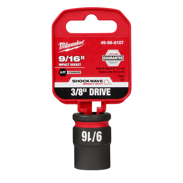 SHOCKWAVE™ 3/8" Drive 9/16" Standard 6 Point Impact Socket, , hi-res