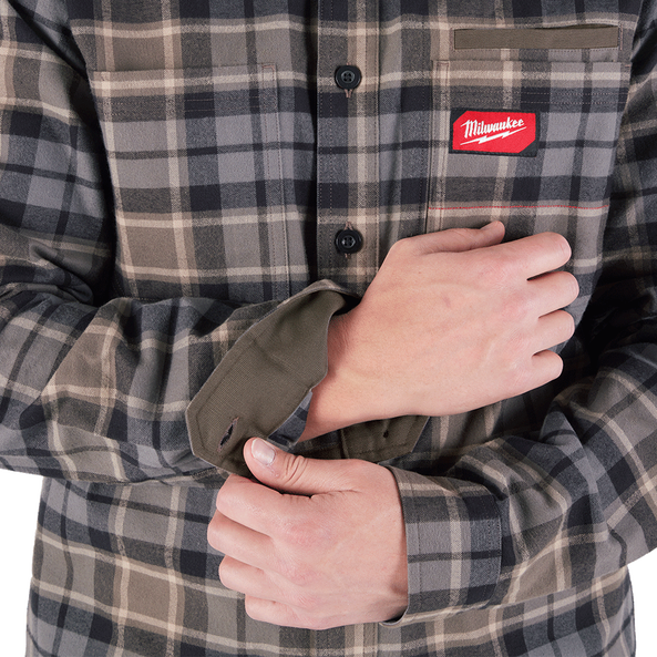 GRIDIRON Flannel Shirt Grey - S, Grey, hi-res