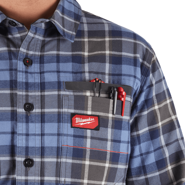 GRIDIRON Flannel Shirt Blue - S, Blue, hi-res