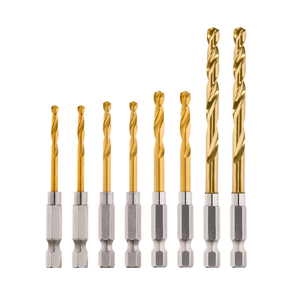 SHOCKWAVE™ Red Helix Titanium Drill Bit Rivet Size Set 8 Pack, , hi-res