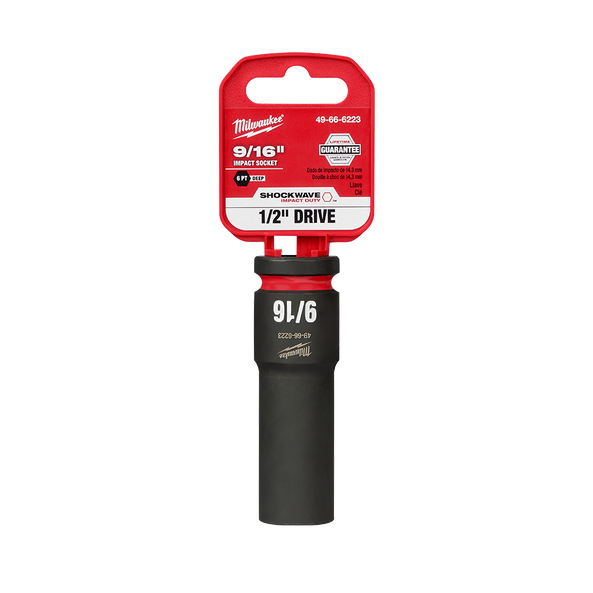 SHOCKWAVE™ 1/2" Drive 9/16" Deep 6 Point Impact Socket, , hi-res