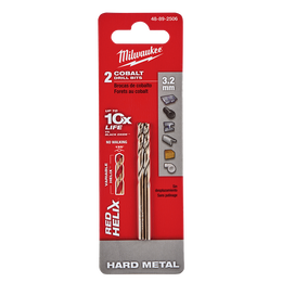 Red Helix™ Cobalt Drill Bit 3.2mm 2Pk