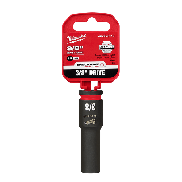SHOCKWAVE™ 3/8" Drive 3/8" Deep 6 Point Impact Socket, , hi-res