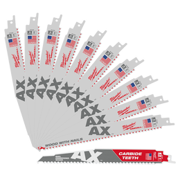 SAWZALL&trade; The AX&trade; 230mm 9" 5TPI Blade 10 Pack + Bonus CARBIDE AX&trade;