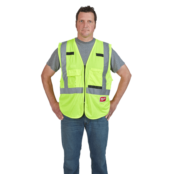 High Visibility Yellow Safety Vest - S/M, Yellow, hi-res