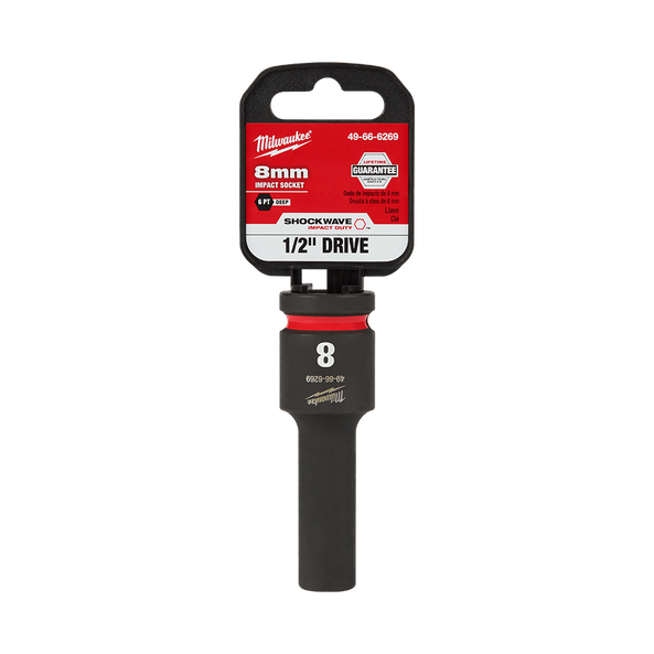 SHOCKWAVE™ 1/2" Drive 8mm Deep 6 Point Impact Socket, , hi-res