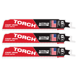 SAWZALL&trade; The TORCH&trade; with NITRUS CARBIDE&trade; Teeth 150mm 6" 8TPI Blade 3 Pack