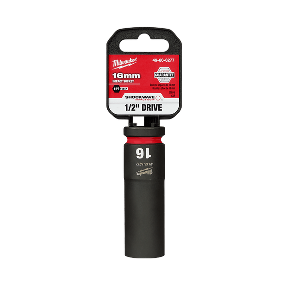 SHOCKWAVE™ 1/2" Drive 16mm Deep 6 Point Impact Socket, , hi-res