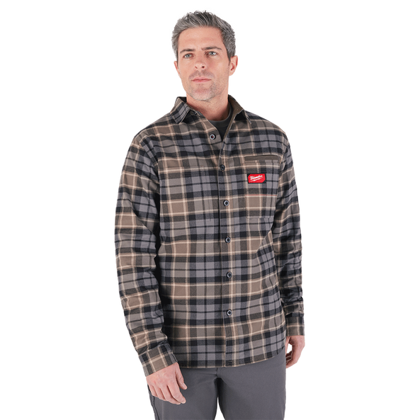 GRIDIRON Flannel Shirt Grey - S, Grey, hi-res