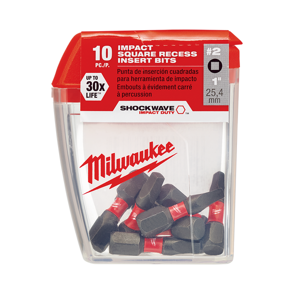 SHOCKWAVE™ Insert Bit Square Recess #2 10Pk