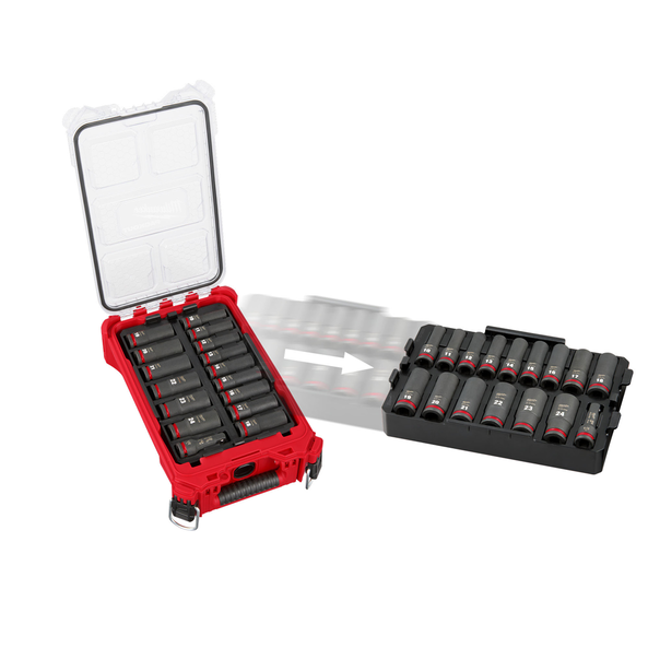 SHOCKWAVE™ 1/2" Drive 16 PCE Metric Deep Impact Socket PACKOUT™ Set, , hi-res