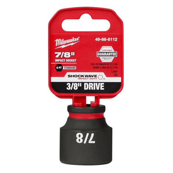 SHOCKWAVE™ 3/8" Drive 7/8" Standard 6 Point Impact Socket, , hi-res