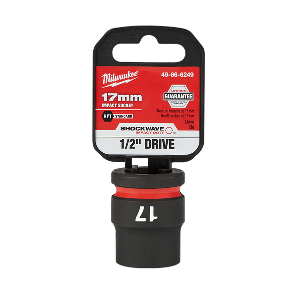 SHOCKWAVE™ 1/2" Drive 17mm Standard 6 Point Impact Socket, , hi-res