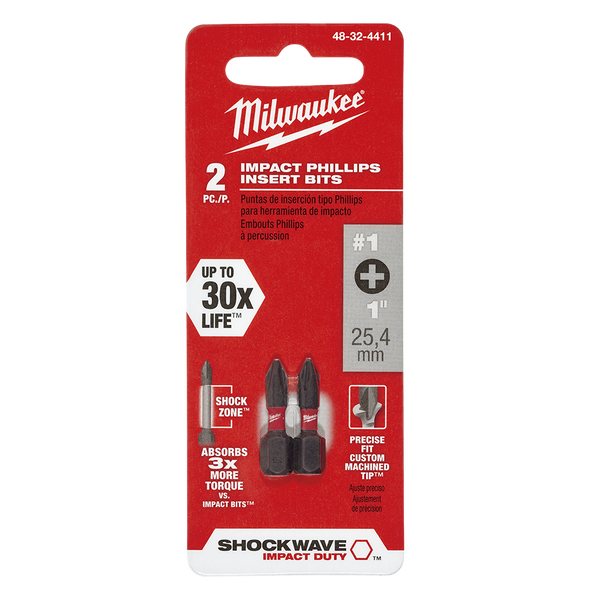 SHOCKWAVE™ Insert Bit Phillips #1 2Pk