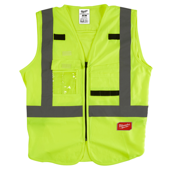 High Visibility Yellow Safety Vest - S/M, Yellow, hi-res