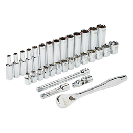 3/8" Drive 32pc Ratchet & Socket Set - Metric