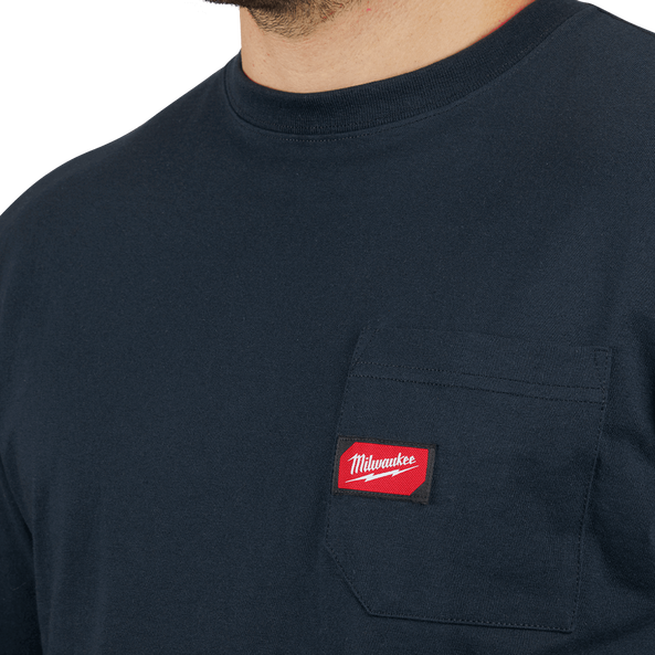 Heavy Duty Pocket Tee Long Sleeve Blue - S, Blue, hi-res