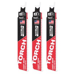 SAWZALL™ The TORCH™ with NITRUS CARBIDE™ Teeth 150mm 6" 8TPI Blade 3 Pack