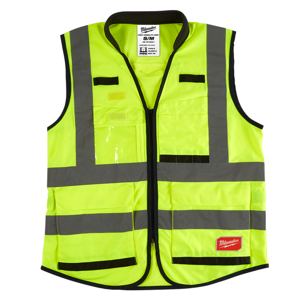 Premium High Visibility Yellow Safety Vest - S/M, Yellow, hi-res