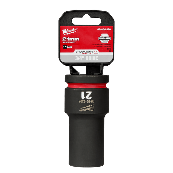 SHOCKWAVE™ 3/4" Drive 21mm Deep 6 Point Impact Socket, , hi-res