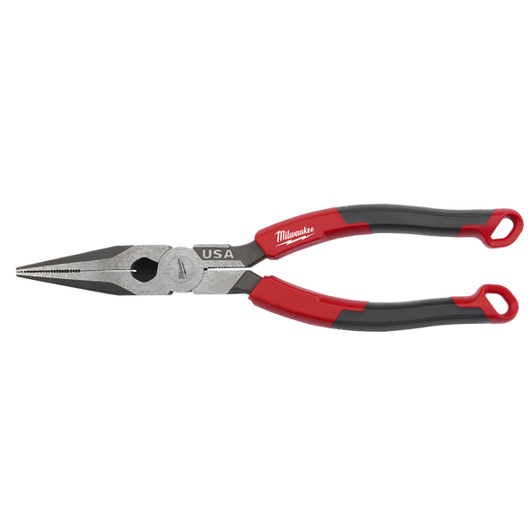 USA Made Comfort Grip 203mm (8") Long Nose Pliers, , hi-res