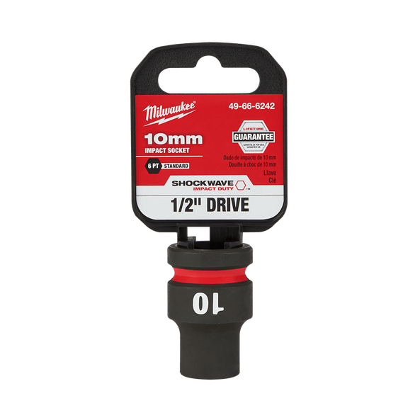 SHOCKWAVE™ 1/2" Drive 10mm Standard 6 Point Impact Socket, , hi-res