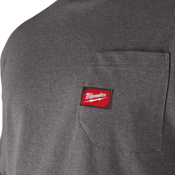 Heavy Duty Pocket Tee Short Sleeve Grey - S, Grey, hi-res