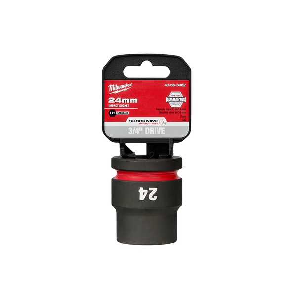 SHOCKWAVE™ 3/4" Drive 24mm Standard 6 Point Impact Socket, , hi-res