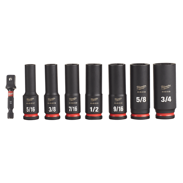 SHOCKWAVE™ 3/8" Drive 8PC SAE Deep 6 Point Impact Socket Set, , hi-res