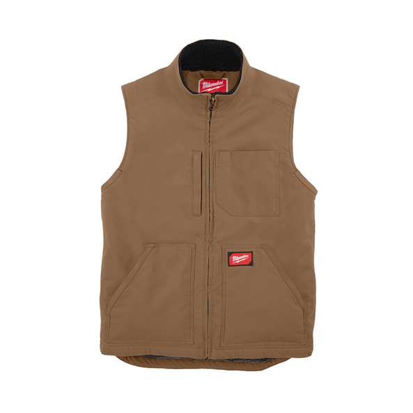 GRIDIRON Sherpa Lined Vest Brown - S, Brown, hi-res