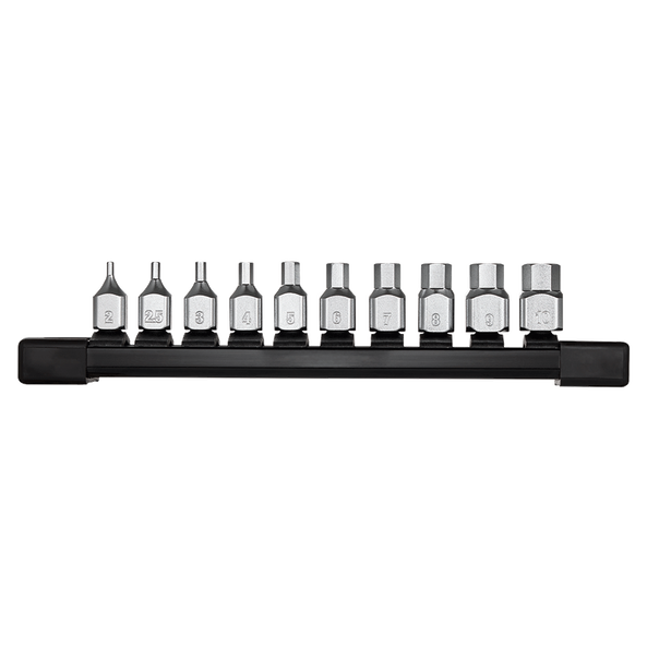 10pc 1/4&rdquo; Drive Metric Hex Stubby Bit Socket Set, , hi-res
